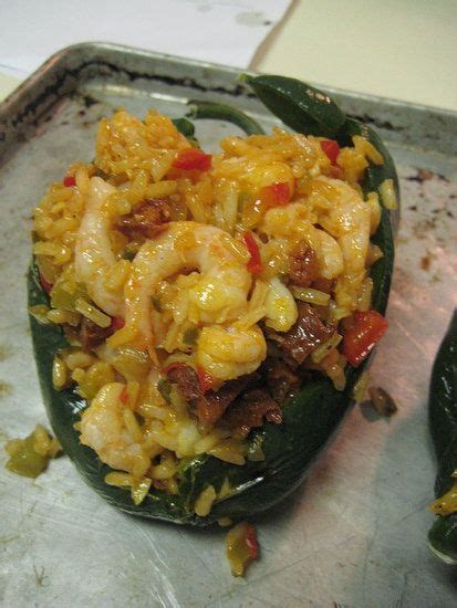 The Amazing Rice Rice Chorizo Shrimp Stuffed Poblanos Recipe