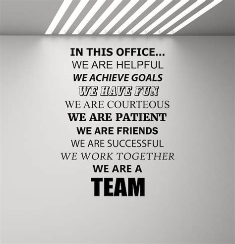 In This Office We Do Teamwork Wall Decal We Are A Team Poster Etsy
