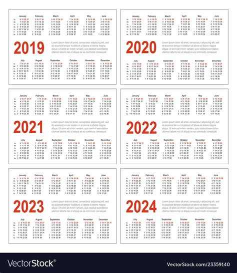 2020 To 2023 Calendars