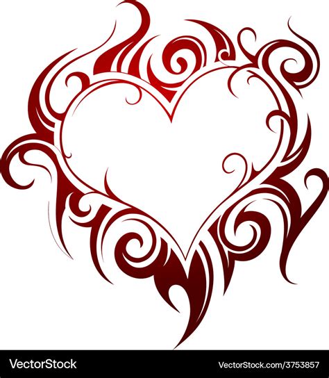 Heart Tattoo Royalty Free Vector Image Vectorstock