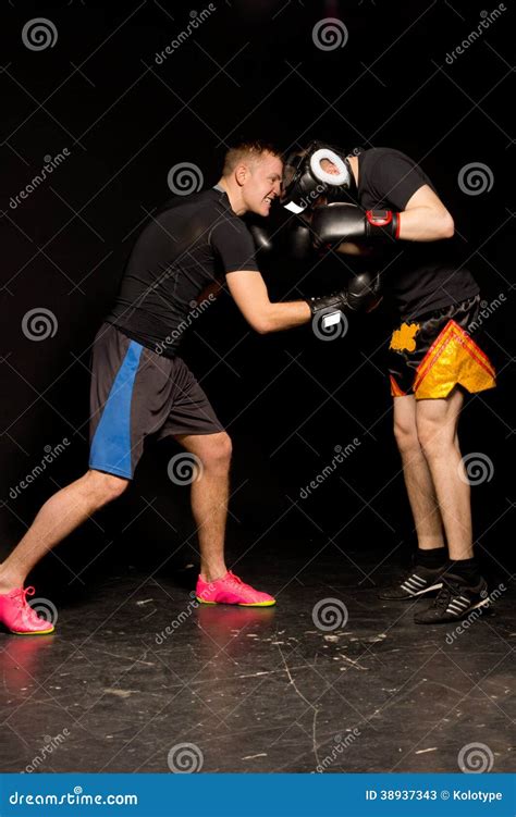 Two Young Boxers Sparring In The Ring Stock Image Image Of Exercise