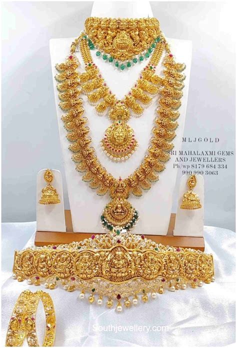 Antique Gold Bridal Nakshi Jewellery Set Indian Jewellery Designs