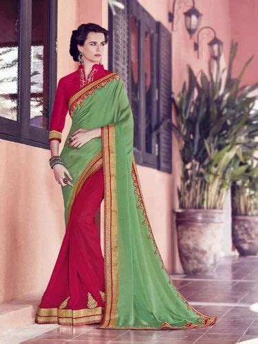 Georgette Plain Indian Saree With Blouse Piece At Rs 1075 In Surat Id