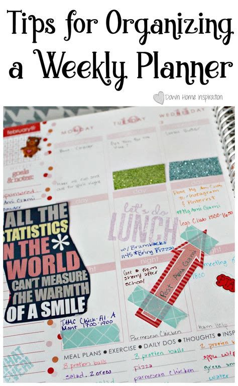 Tips For Organizing A Weekly Planner Down Home Inspiration Weekly