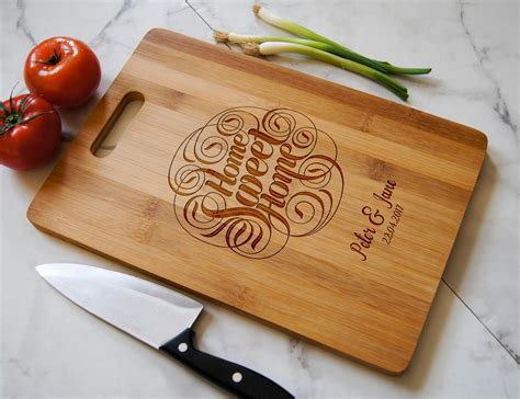 Personalized Cutting Board With Handle Engraved Cutting Board Bamboo