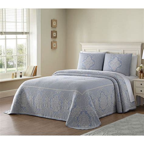 Jules Jacquard Queen Comforter In Blue Blue Bedspread Comforter Sets