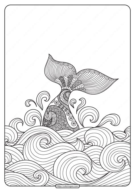 How do you like this new adult coloring page? Free Printable Hand Drawn Whale Coloring Page