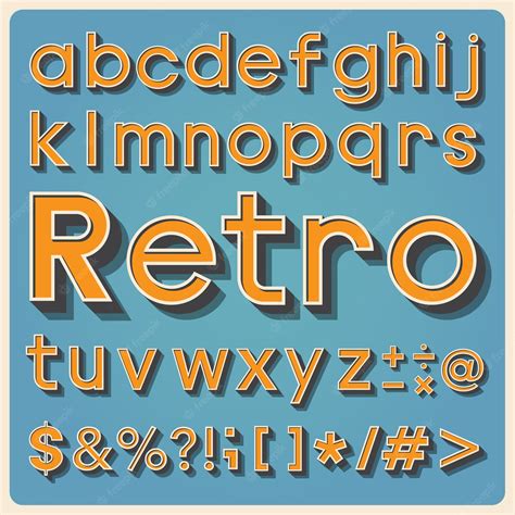 Premium Vector Retro Type Font Vintage Typography