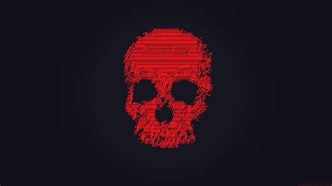 Download Wallpapers Of Skull Glitch Art Dark Red 4k Creative