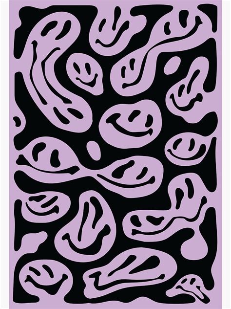 Purple Melted Smiley Faces Sticker For Sale By Angiedelfav Redbubble