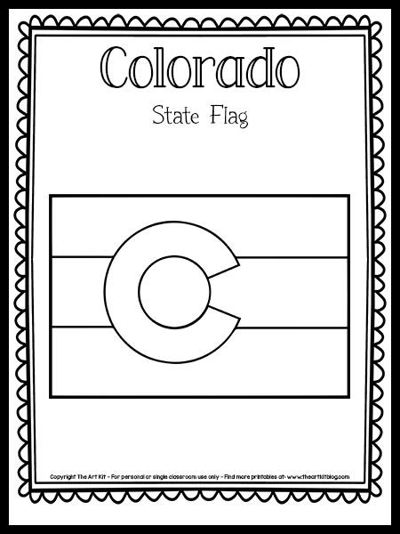 Colorado State Flag Coloring Page Free Printable The Art Kit
