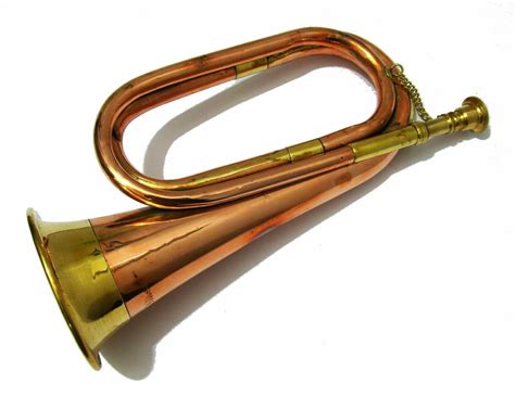 Civil War Era Solid Copper Bugle Us Military Cavalry Horn Signal Horn W
