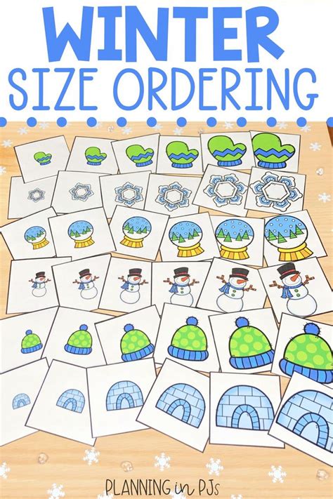 Winter Size Ordering Bundle From Smallest To Largest Winter Theme