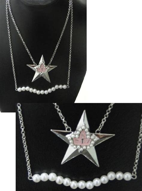 Aka Silver Star 20 Pearls Necklace Silver Stars Star Pendant Pearl