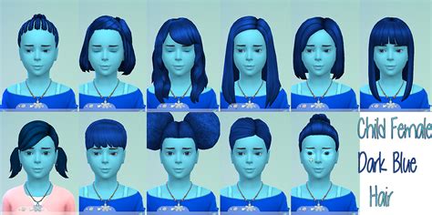 My Sims 4 Blog Dark Blue Hair For Girls By Starssugarypixels