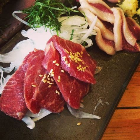 Horse meat sashimi!!