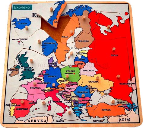 Mapa Europy Puzzle Montessori