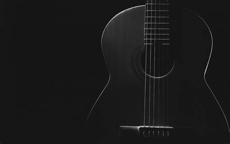 Wallpaper Id 598258 Music Acoustic Guitar Photography Grayscale