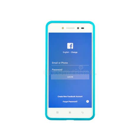 Facebook Page On The Smartphone On White Background Editorial Image