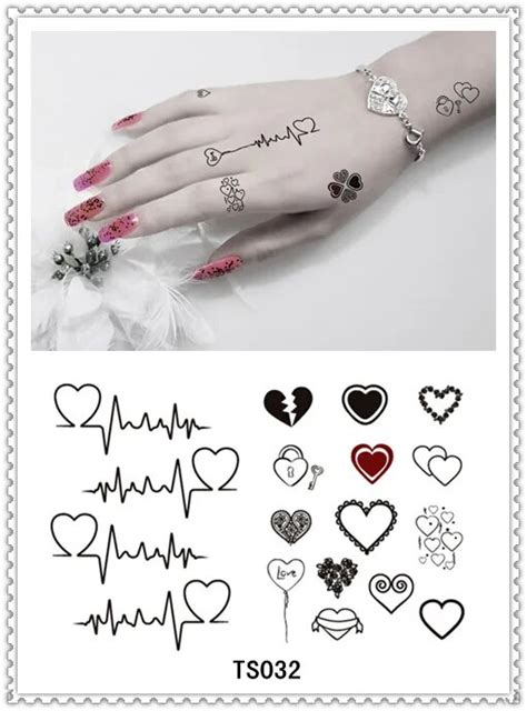 buy yeeech temporary tattoo sticker heartbeat love heart design for women sex