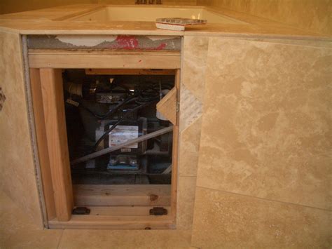 A whirlpool needs an extra access panel to reach the electric pump. Magnetic Access Panels in Tile Installations Part II