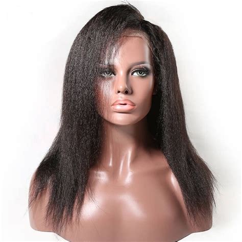 Kinky Straight Lace Front Wig Natural Black Wig Luxury Wig Wig For