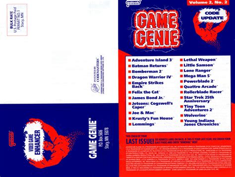 Game Genie Nes Update Code Issue V2n3 By Patomite On Deviantart