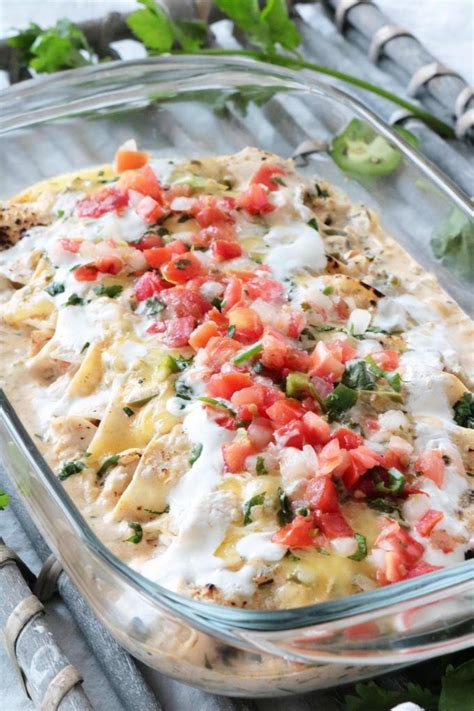 These creamy, easy chicken enchiladas topped with melted cheese and stuffed with onion, bell pepper strips, and green chiles will turn dinner into a mexican fiesta. Sour Cream Chicken Enchiladas | Recipe | Sour cream ...