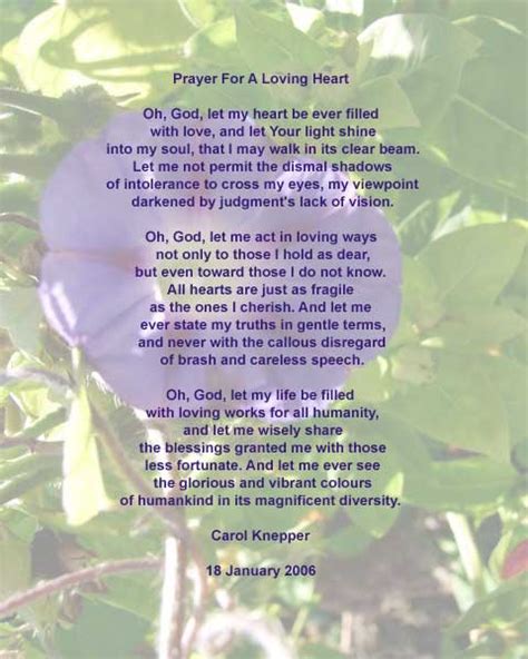 Prayer For A Loving Heart A Spirituality Poem By Carol Knepper