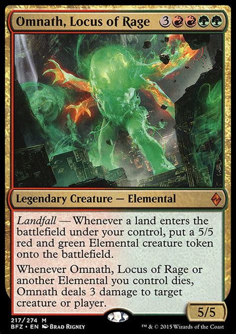 Its color palette consists of shining bright white, a deep purple with a little bit of blue. Omnath, Locus of Rage (MTG Card)