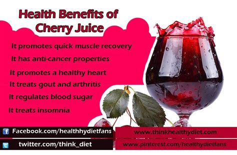 Health Benefits Of Cherry Juice Think Healthy Diet Health Benefits