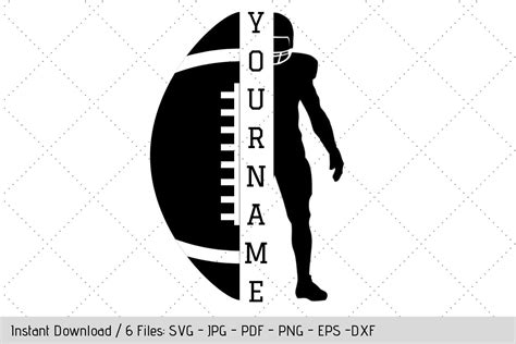 Football Player Svg Sports Graphic Design Diy Vinyl Decals Etsy