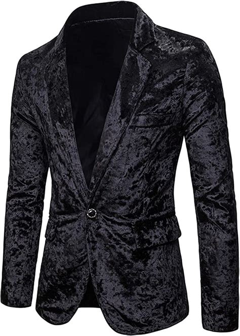 jolime mens crushed velvet smart casual blazer casual party dress suit one button jacket coat