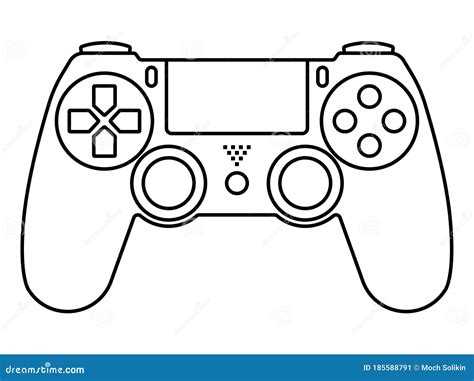 Video Game Ps4 Controllers Gamepad Line Art Icons For Apps And