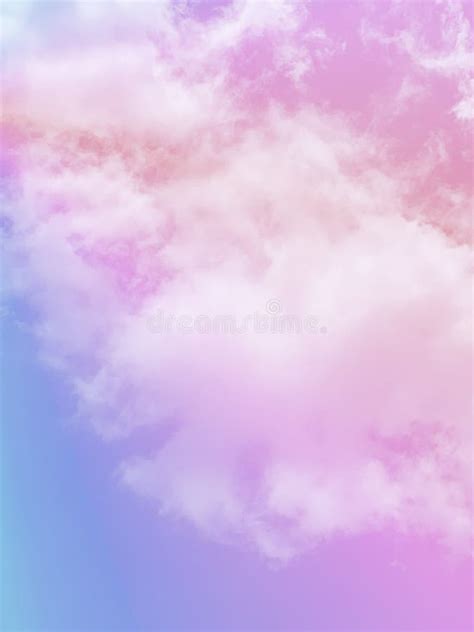 Abstract Cloud And Sky With A Pastel Rainbow Colored Background Stock