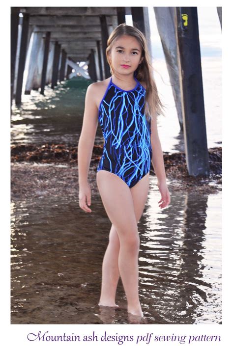 Jordyn Swimsuit Sewing Pattern In Girls Sizes 2 14 Halter Neck Etsy