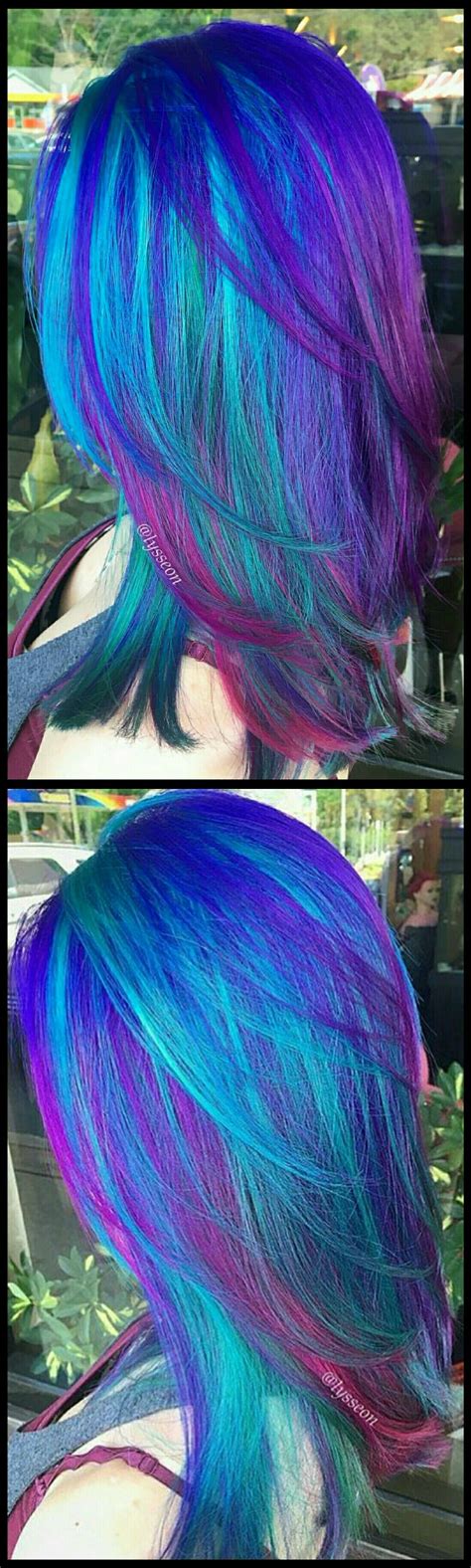 Sparks hair color is designed to be able to be mixed with other sparks colors. Electric blue purple dyed hair by @lysseon | Hair ...