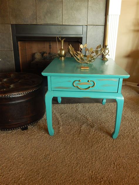Vintage End Table Painted And Sealed With Plaster Paint Super Glaze