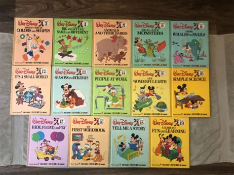 Lot Of 14 Walt Disney Fun To Learn Library Set Vintage Bantam Books Mickey Mouse 9 99 Picclick