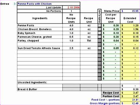 Household budget template by smartsheet. Recipe Cost Card Template Best Of Recipe Costing Template ...