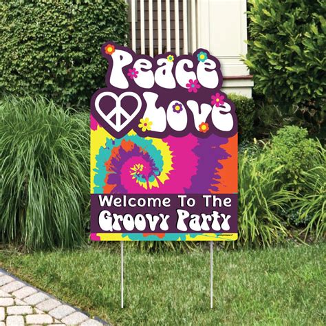 60s Hippie Party Decorations 1960s Groovy Party Welcome Yard Sign