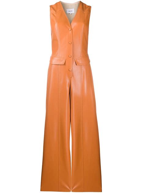 Nanushka Faux Leather Sleeveless Jumpsuit