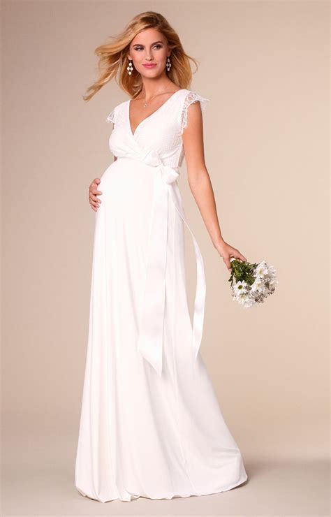 Rosa Maternity Wedding Gown Long Ivory White Maternity Wedding
