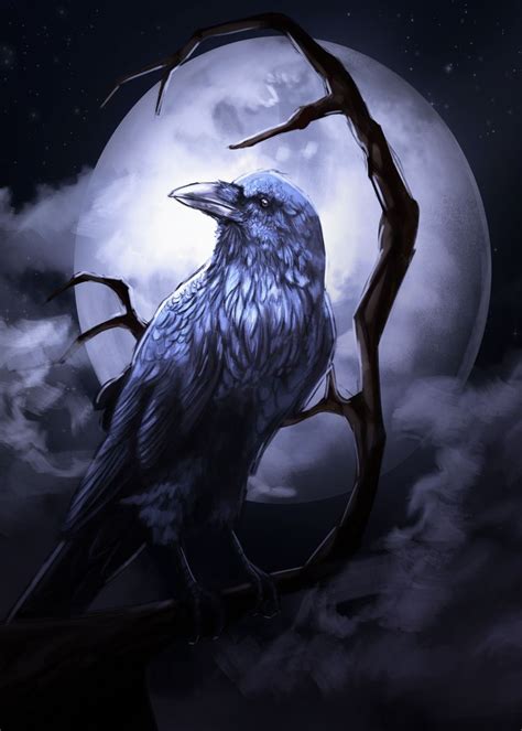 Raven Moon Poster Picture Metal Print Paint By Luci Displate