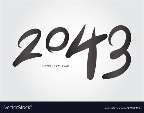 2043 Year Happy New Year Number Royalty Free Vector Image