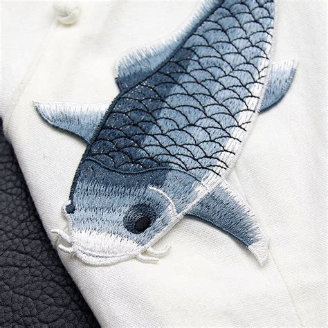 Pair Of Fish Cyprinoid Carp Fish Lace Embroidery Applique Fish Etsy
