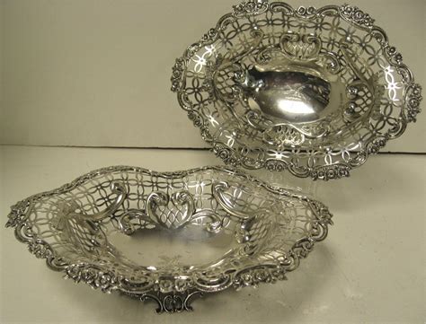 Antique Victorian Pair Of Sterling Silver Baskets At 1stdibs