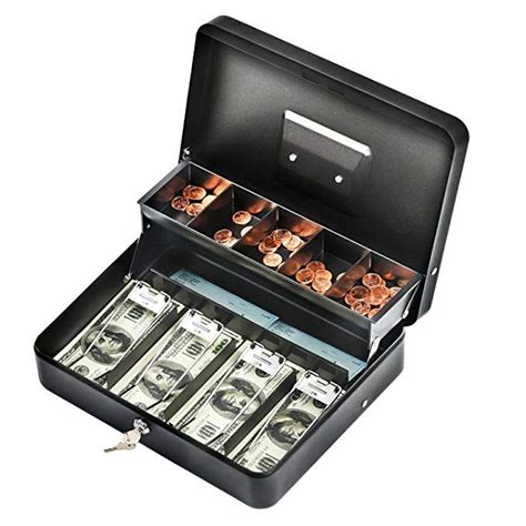 Cash Box Cash Box With Money Tray Durable Large Steel