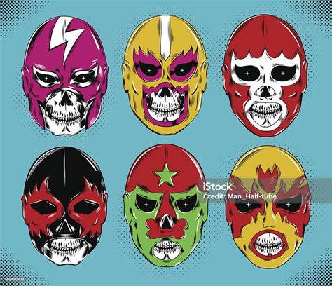 Ilustración De Dead Luchador Máscaras Y Más Vectores Libres De Derechos