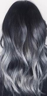 Black To Silver Ombre Hair Photos